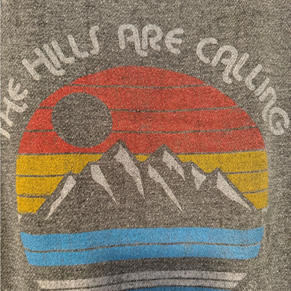 Gray Graphic The Hills are Calling Sweatshirt - Picture 3 of 7